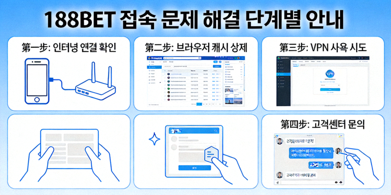 188BET 접속 문제 해결을 위한 단계별 안내 이미지